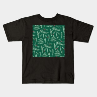 Holly Leaves, Pattern, Christmas Kids T-Shirt